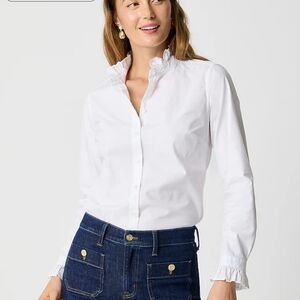 NWT J Crew Petite Ruffle Button Up Top PXXS